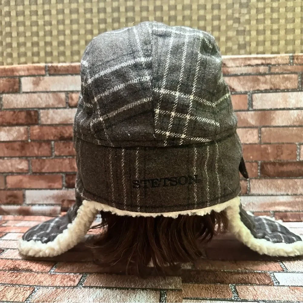 Stetson Men’s plaid Sherpa Trapper winter Hat